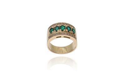 Anello con smeraldi e diamanti - Asta Preziosi