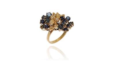 Anello con zaffiri e diamanti - Asta Preziosi