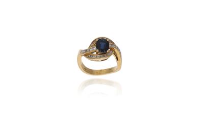 Anello con zaffiro e diamanti - Asta Preziosi