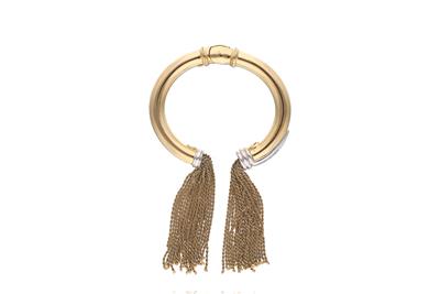 Bracciale rigido con diamanti ed elementi pendenti - Asta Preziosi