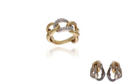 Parure anello e paio di orecchini con diamanti - Asta Preziosi