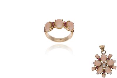 Parure con coralli, diamanti, rubini e pietre - Asta Preziosi Parure con coralli, diamanti, rubini e pietre - Asta Preziosi