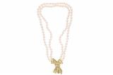 Collana di perle con diamanti - Asta Preziosi
