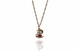 Collana e ciondolo con diamanti e rubino - Asta Preziosi