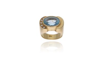 Anello con topazio e diamanti - Asta Preziosi