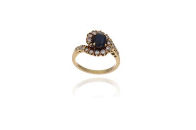 Anello con zaffiro e diamanti - Asta Preziosi