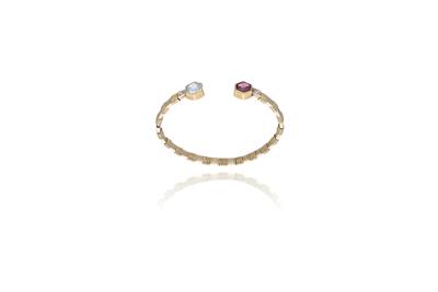 Bracciale con topazio, granato e diamanti - Asta Preziosi