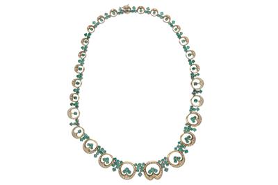 Collana con diamanti e smeraldi - Asta Preziosi
