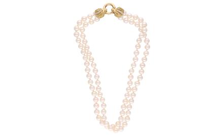 Collana perle con diamanti - Asta Preziosi
