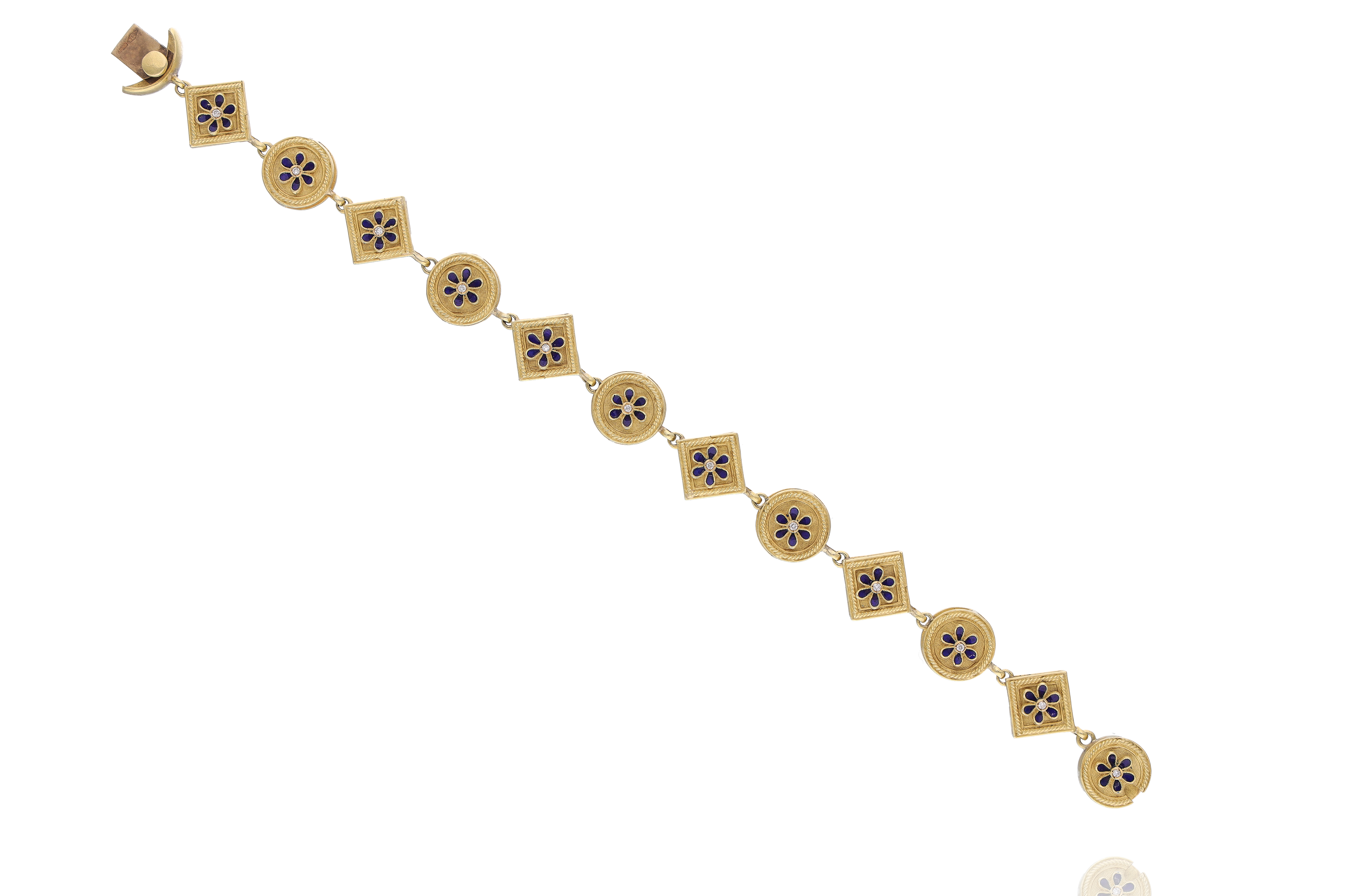 Bracciale con diamanti e smalti - Asta Preziosi