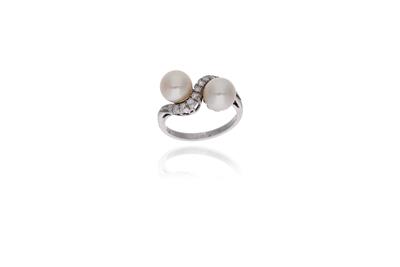 Anello con perle e diamanti - Asta Preziosi Anello con perle e diamanti - Asta Preziosi