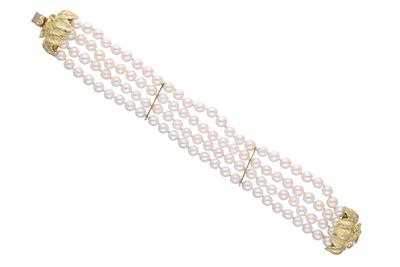 Bracciale con quattro fili di perle - Asta Preziosi Bracciale con quattro fili di perle - Asta Preziosi