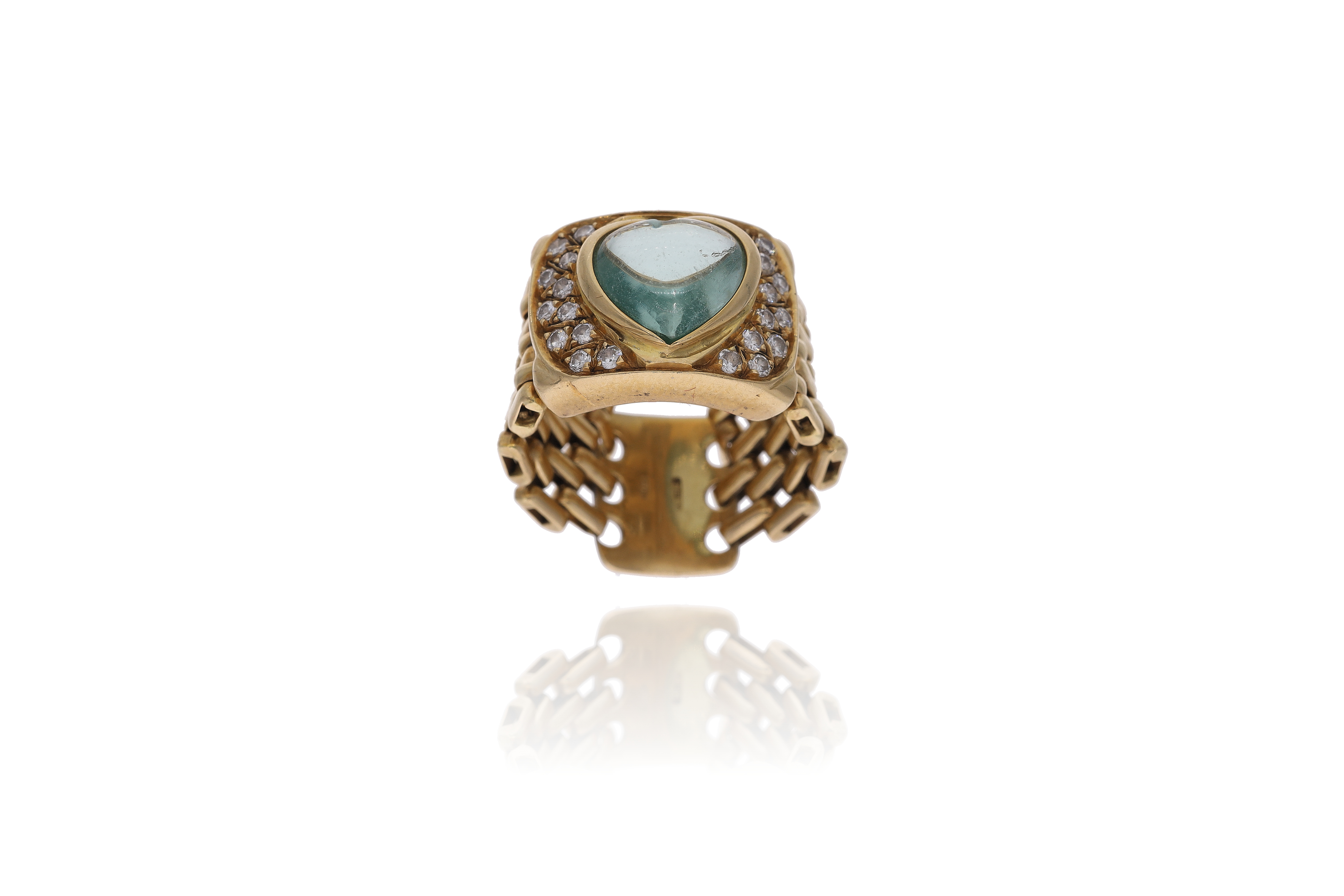 Anello con diamanti e pietra - Asta Preziosi