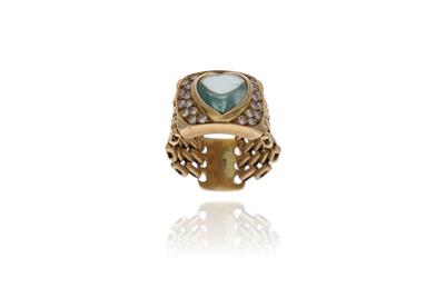 Anello con diamanti e pietra - Asta Preziosi Anello con diamanti e pietra - Asta Preziosi