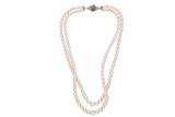 Collana con doppio filo di perle a gradazione - Asta Preziosi Collana con doppio filo di perle a gradazione - Asta Preziosi