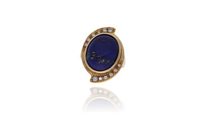 Anello con pietra e diamanti - Asta Preziosi