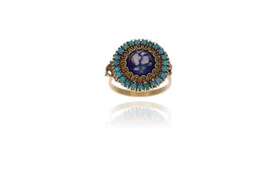 Anello con pietre e smalti - Asta Preziosi