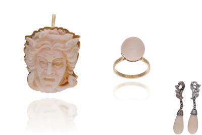 Anello, spilla/ciondolo con coralli - Asta Preziosi