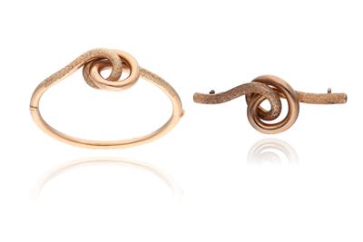 Bracciale e spilla in oro - Asta Preziosi
