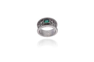 Anello con smeraldo e diamanti - Asta Preziosi