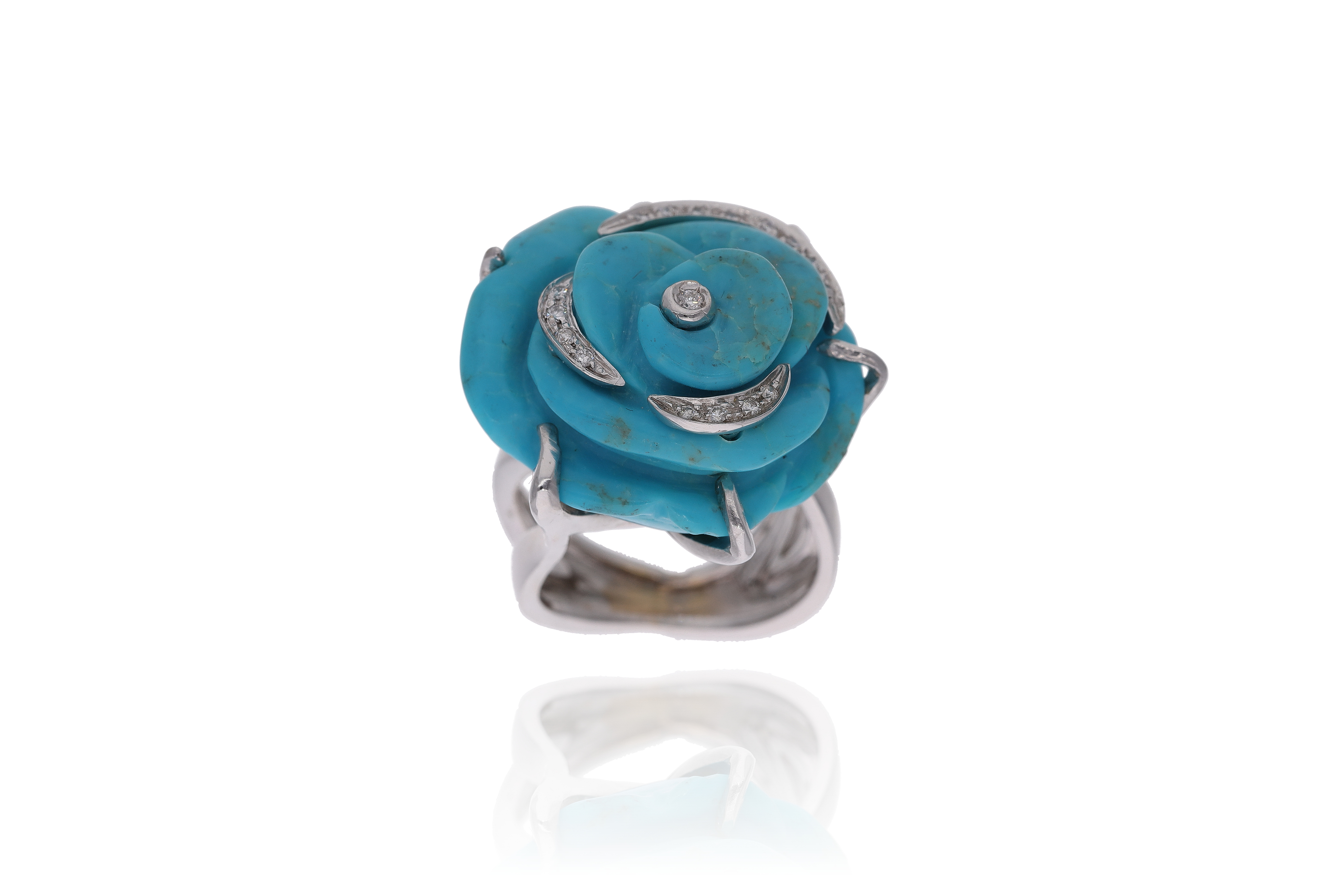 Anello con diamanti e pietra - Asta Preziosi