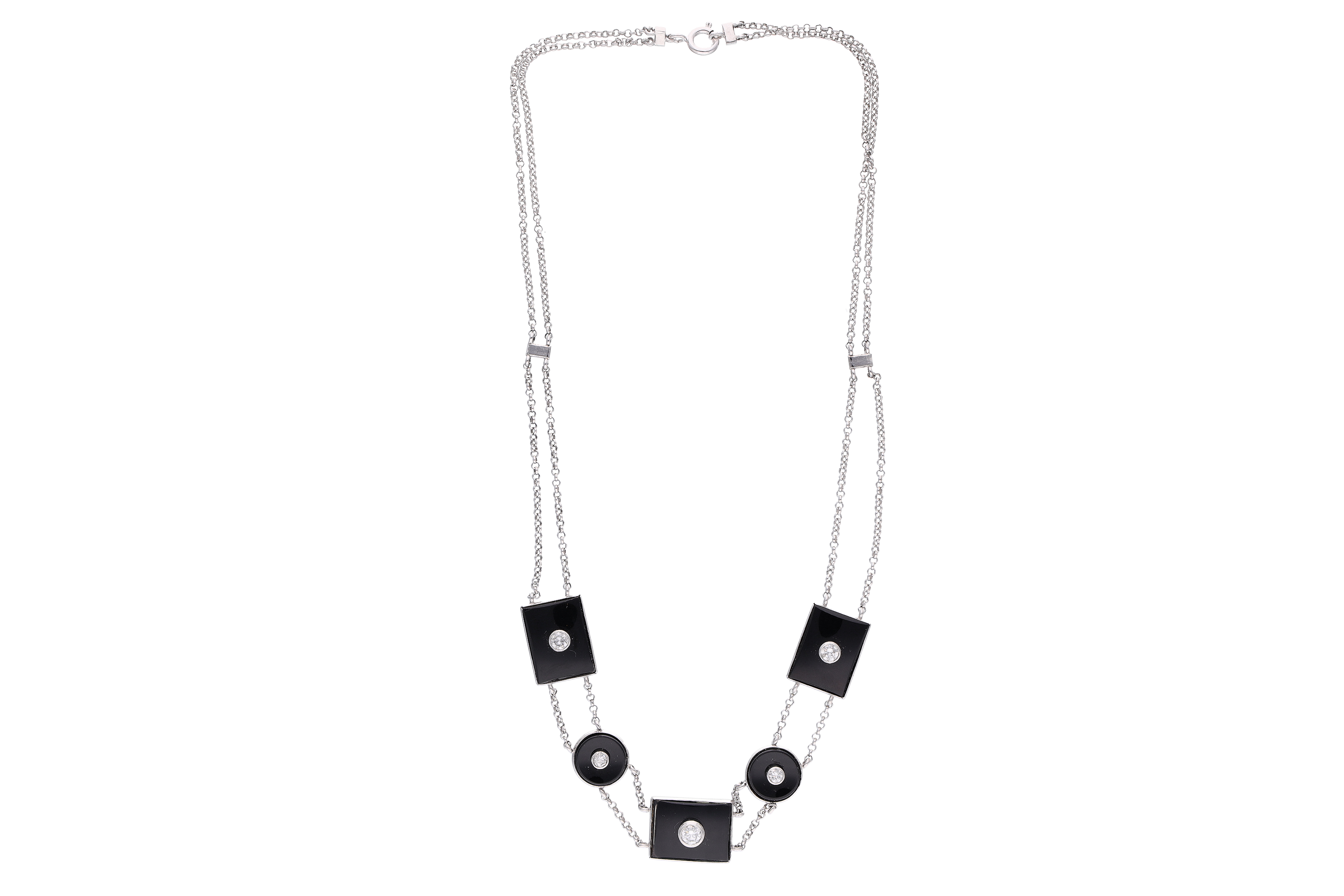 Collana con diamanti ed onici - Asta Preziosi