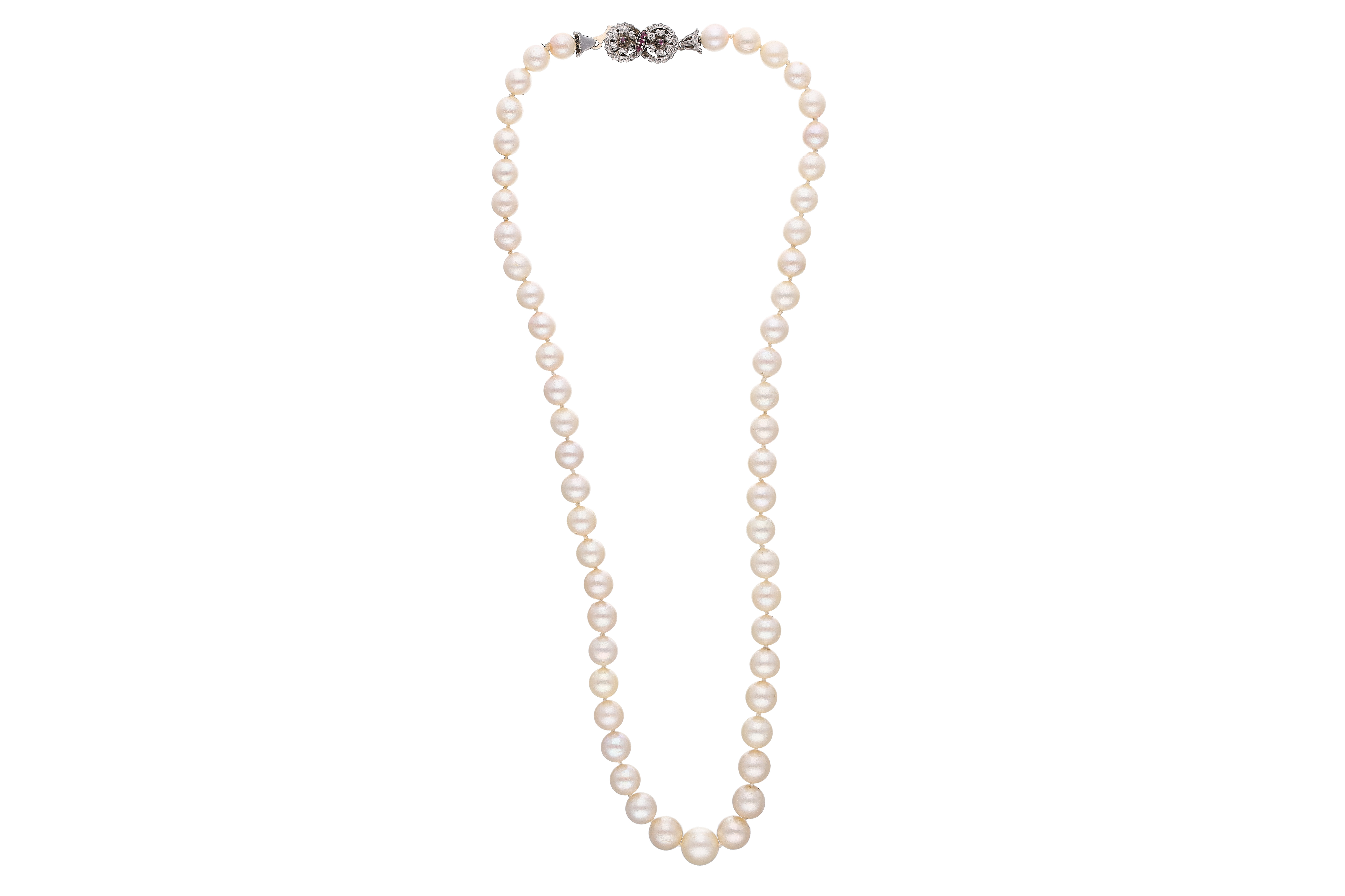 Collana perle con rubini - Asta Preziosi