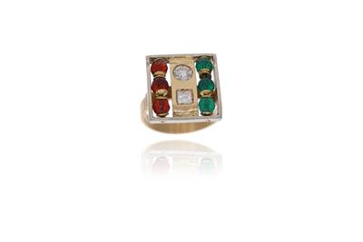 Anello con diamanti e calcedonio - Asta Preziosi Anello con diamanti e calcedonio - Asta Preziosi