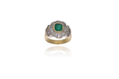 Anello con diamanti e smeraldo - Asta Preziosi Anello con diamanti e smeraldo - Asta Preziosi