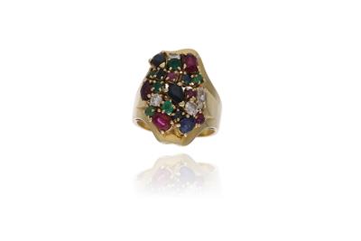 Anello con diamanti, rubini, zaffiri e smeraldi - Asta Preziosi Anello con diamanti, rubini, zaffiri e smeraldi - Asta Preziosi