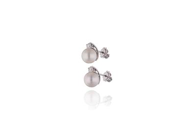 Paio di orecchini con perle e diamanti, - Asta Preziosi Paio di orecchini con perle e diamanti, - Asta Preziosi
