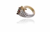 Anello con rubini, smeraldi, zaffiri, pietre e diamanti - Asta Preziosi Anello con rubini, smeraldi, zaffiri, pietre e diamanti - Asta Preziosi