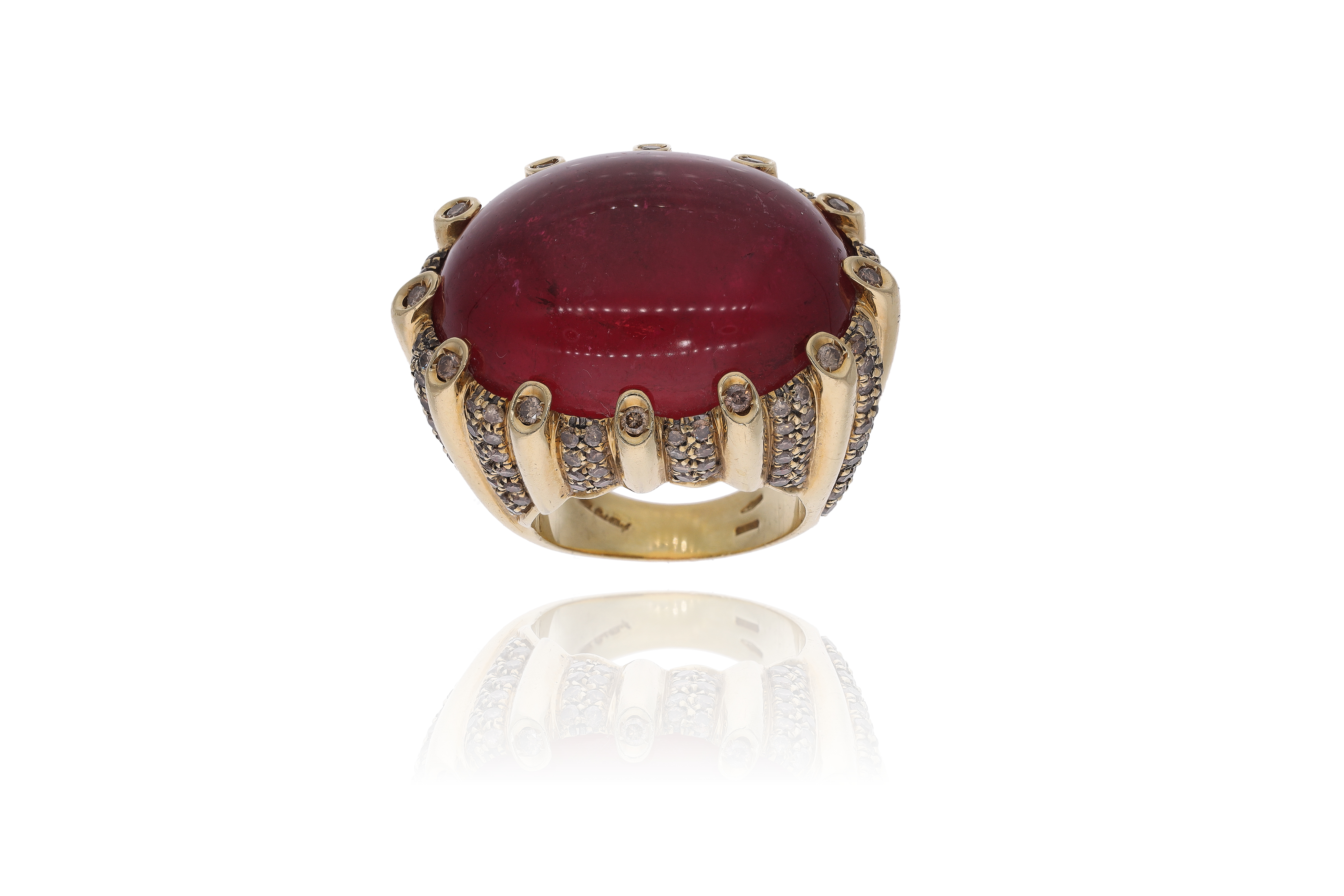 Anello con tormalina e diamanti - Asta Preziosi