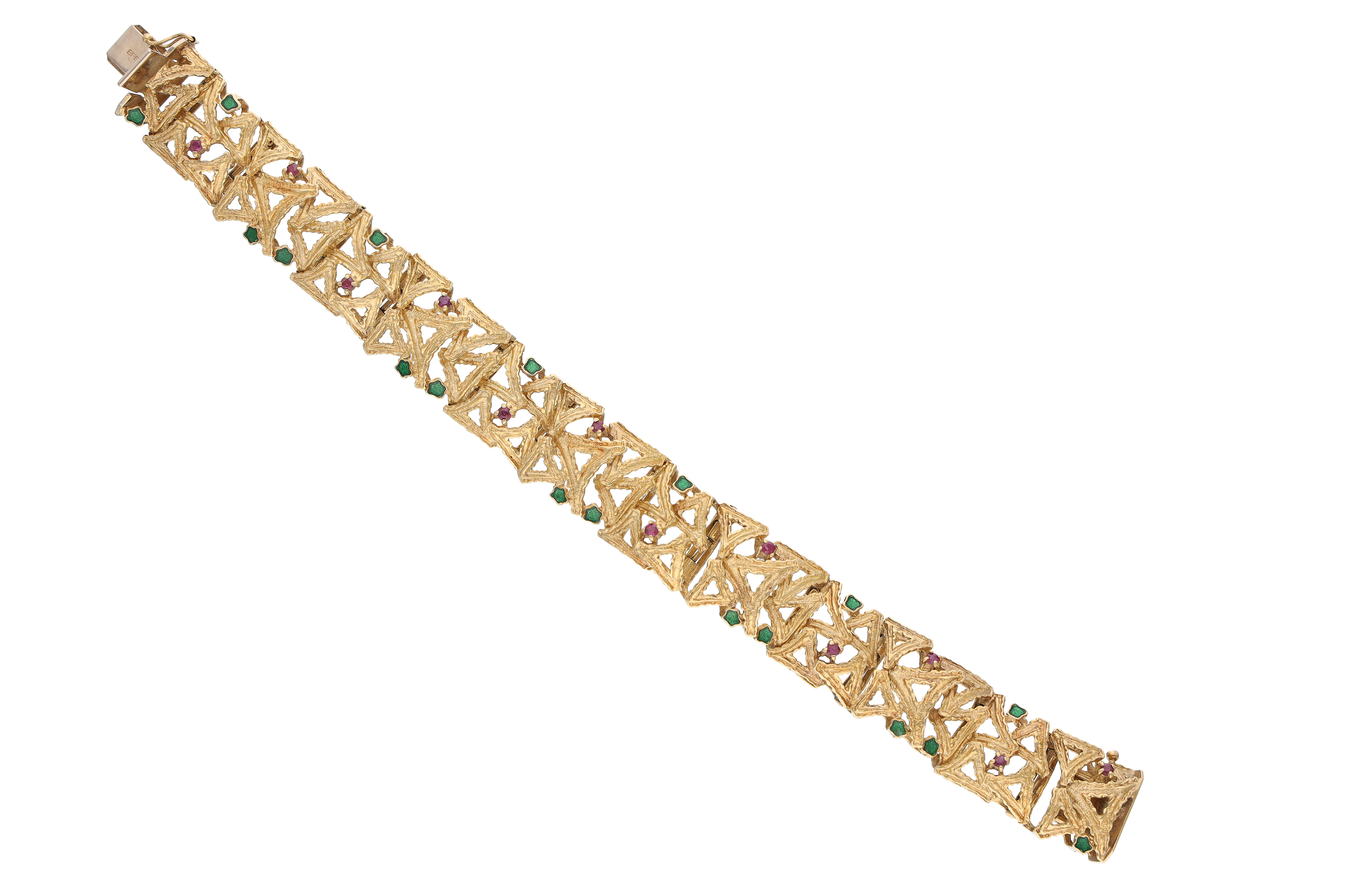 Bracciale con rubini, pietre e smalti - Asta Preziosi