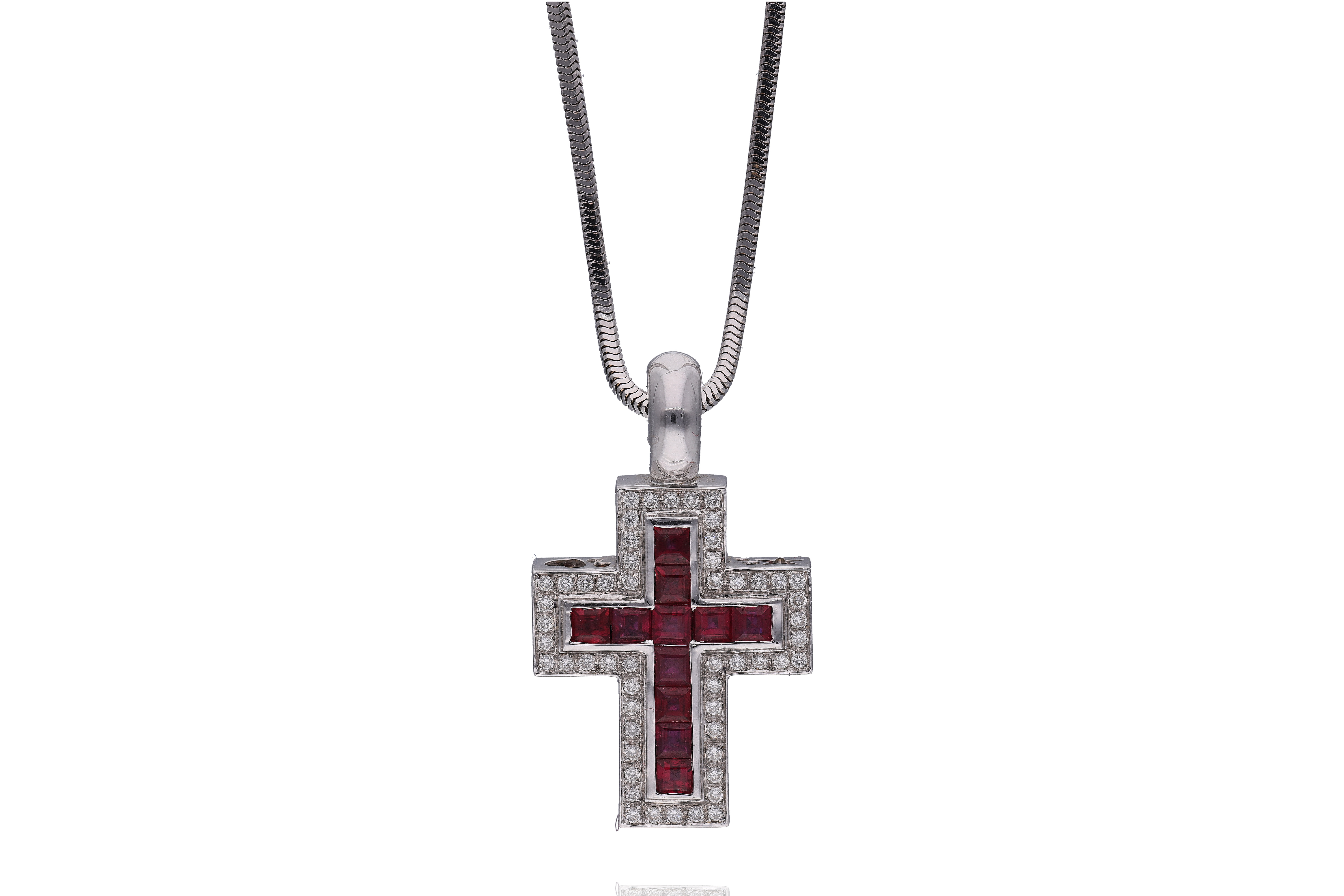 Collana con diamanti e rubini - Asta Preziosi