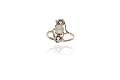 Anello con perla coltivata e diamanti - Asta Preziosi Anello con perla coltivata e diamanti - Asta Preziosi