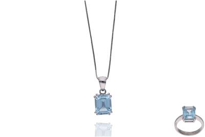 Parure collana con ciondolo e anello con topazi - Asta Preziosi