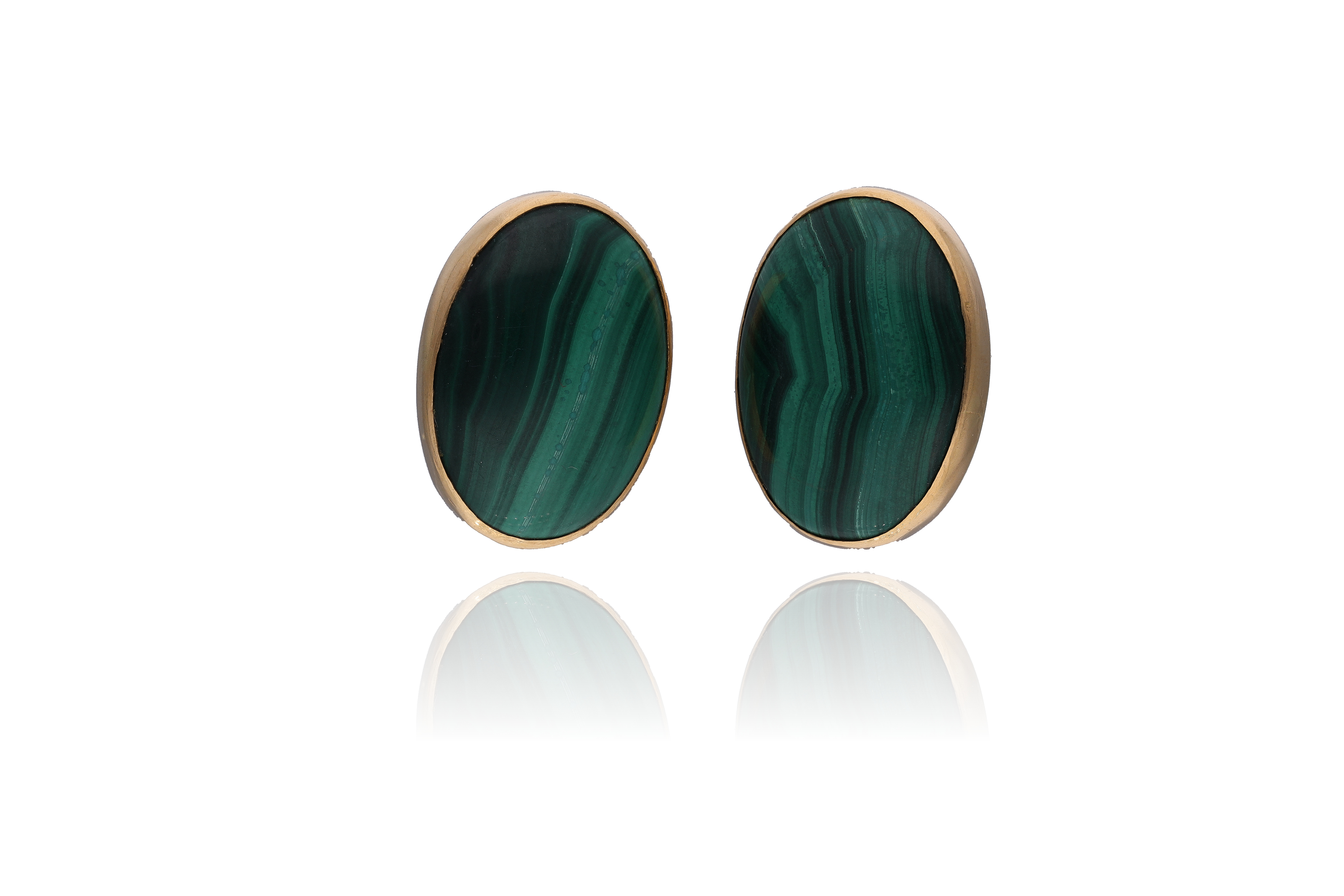 Paio di orecchini con malachite - Asta Preziosi