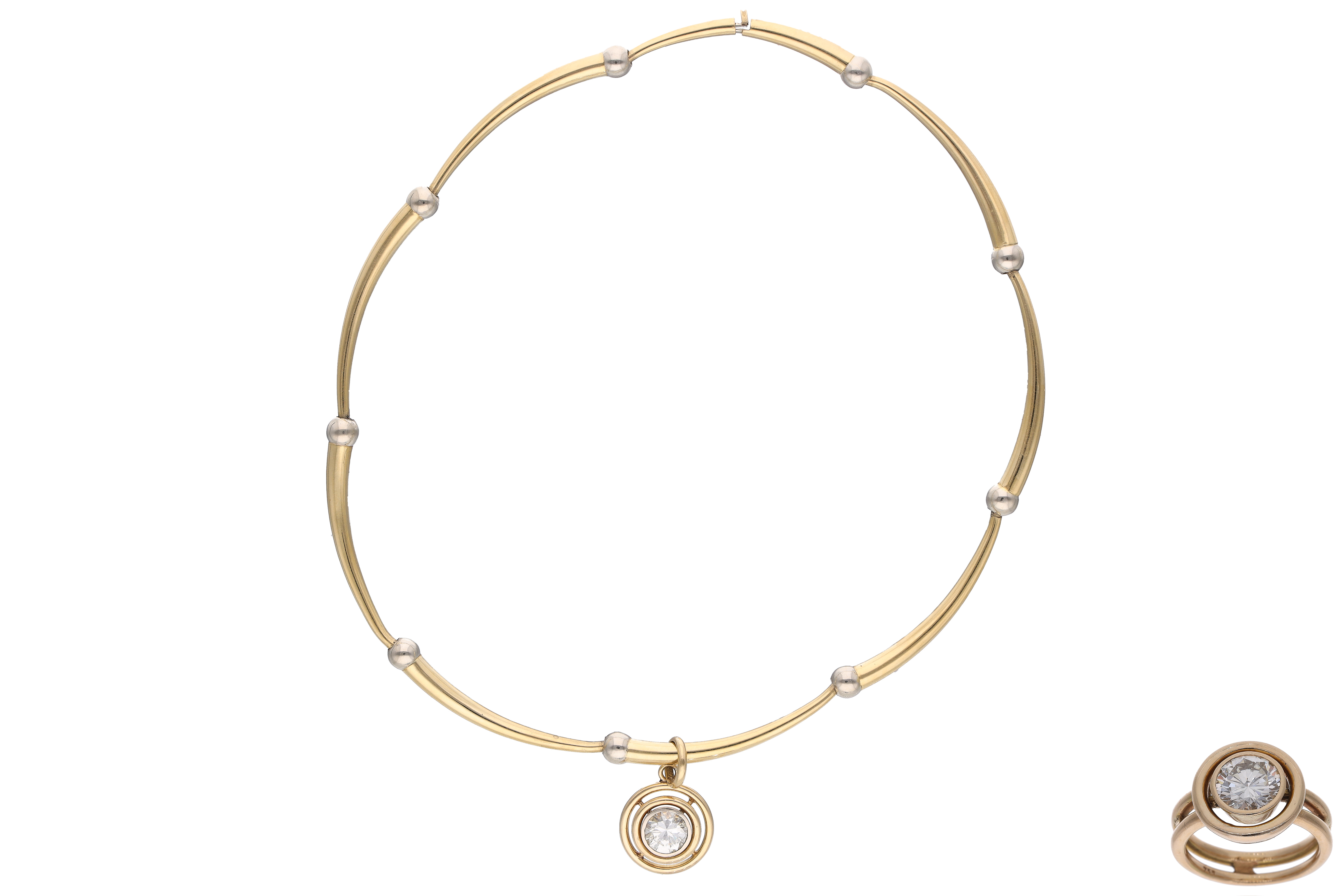Parure anello e collana con diamanti - Asta Preziosi
