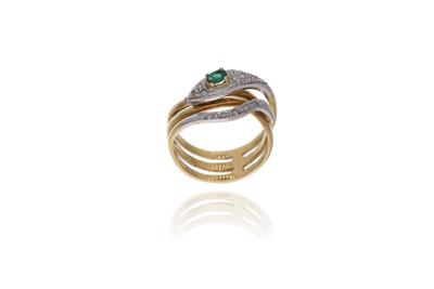 Anello con diamanti e smeraldo - Asta Preziosi Anello con diamanti e smeraldo - Asta Preziosi