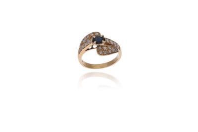 Anello con zaffiro e diamanti - Asta Preziosi