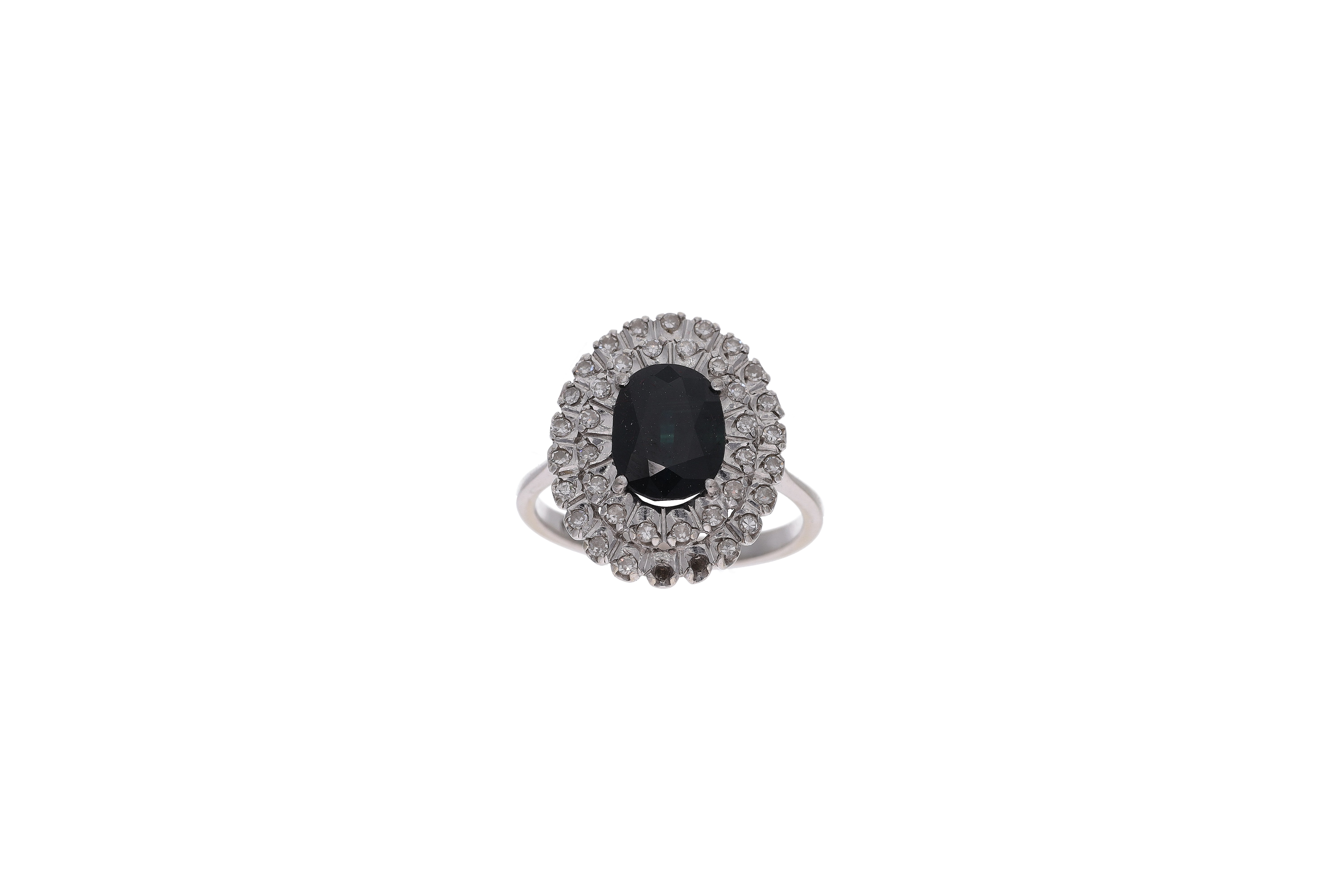 Anello con diamanti e zaffiro - Asta Preziosi