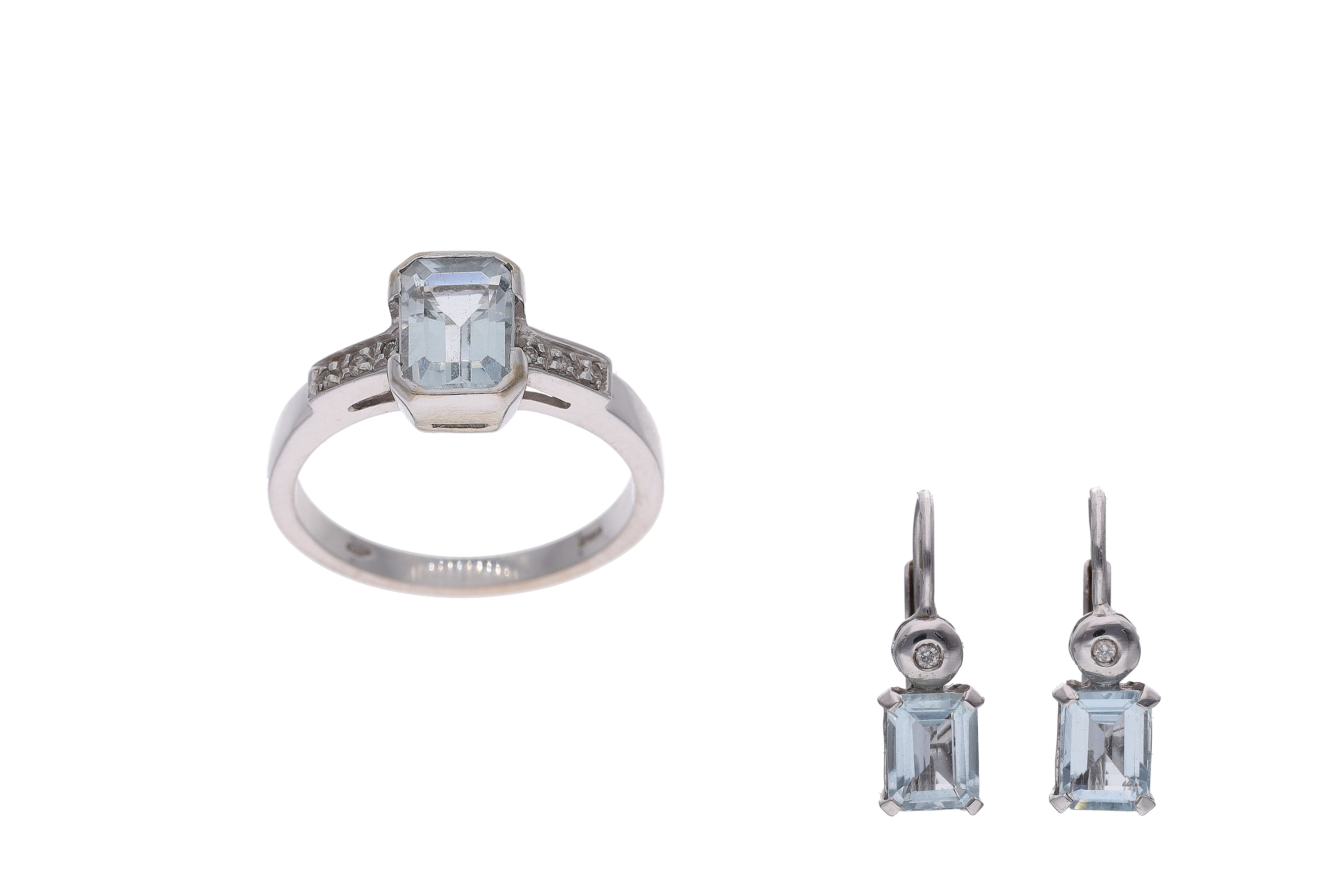 Parure con acquemarine e diamanti - Asta Preziosi