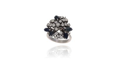 Anello con diamanti e zaffiri - Asta Preziosi