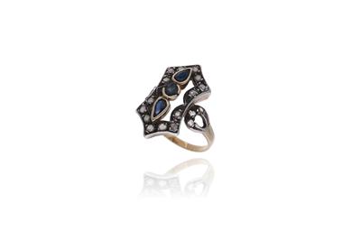 Anello con diamanti e zaffiri - Asta Preziosi