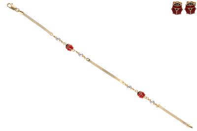 Bracciale e paio di orecchini con smalti - Asta Preziosi
