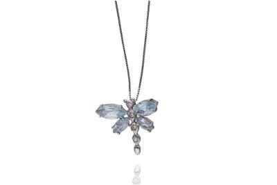 Collana e ciondolo con diamanti e topazi - Asta Preziosi