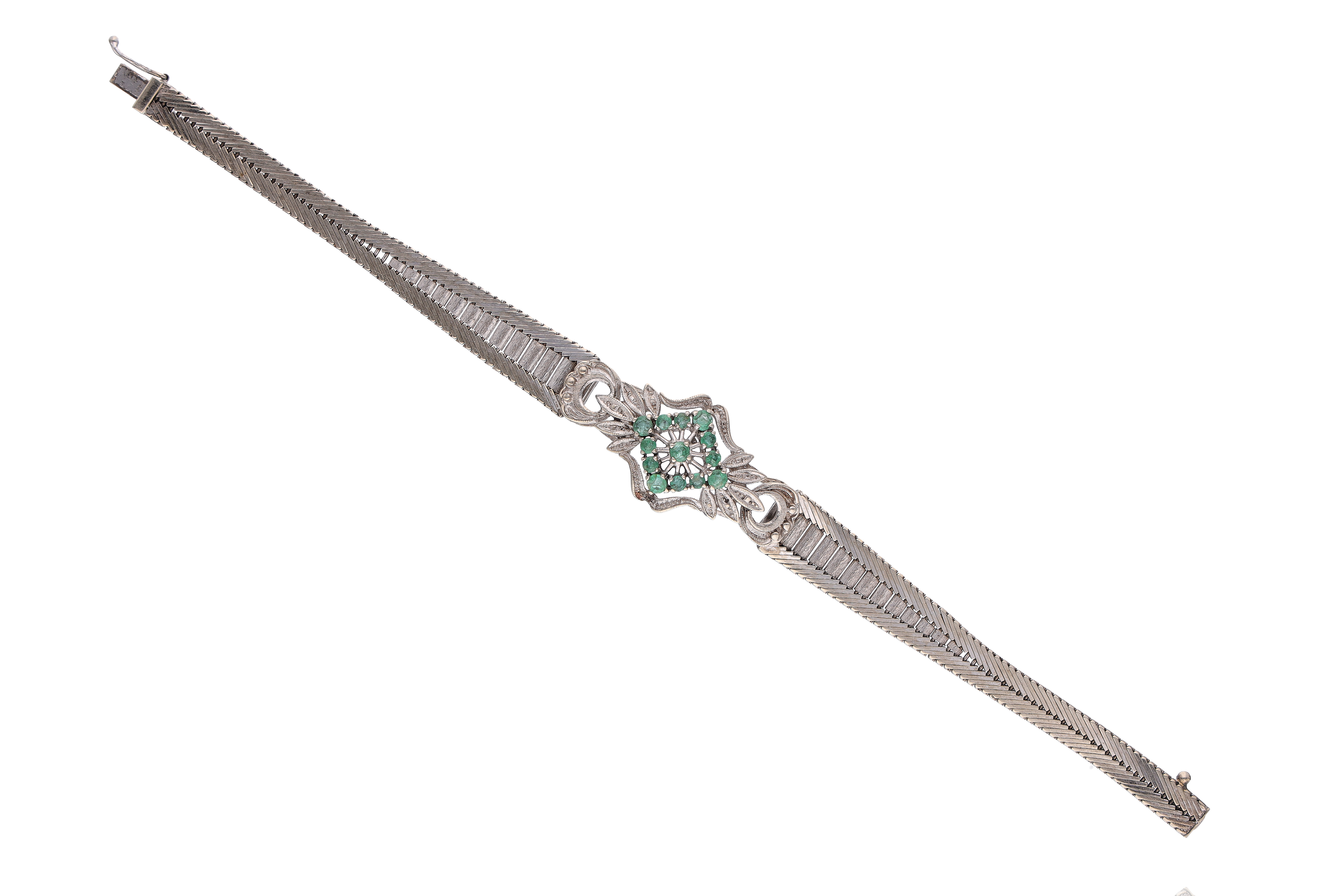 Bracciale con smeraldi e pietre - Asta Preziosi