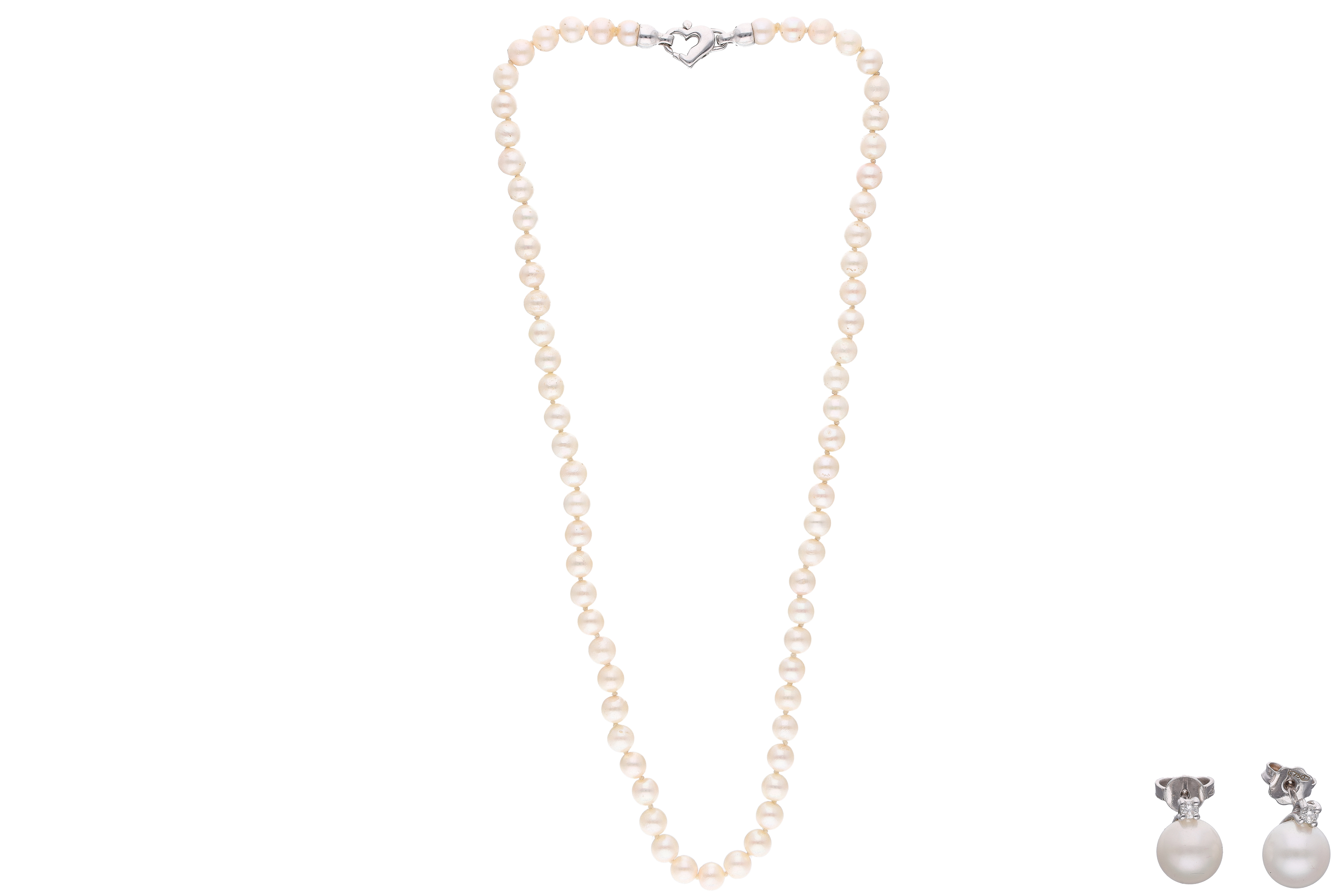Parure collana e orecchini con perle e diamanti - Asta Preziosi