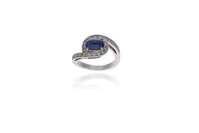 Anello con diamanti e zaffiro - Asta Preziosi Anello con diamanti e zaffiro - Asta Preziosi